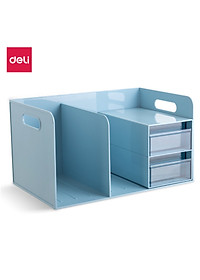 Kệ Giá Sách Kèm Ngăn Kéo Trong Suốt Đa Năng Deli - Sắp Xếp Góc Làm Việc Học Tập Học Sinh Văn Phòng Lưu Trữ Tài Liệu Sách Vở - PK110
