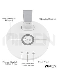 Đèn Bàn Học Đọc Sách Làm Việc LED Chống Cận Bảo Vệ Mắt – Cảm Ứng Tích Hợp Sạc Không Dây - Vùng Sáng 3000-6500K – 5 Cấp Độ Điều Chỉnh – Phiên Bản Nâng Cấp Cổng Type-C