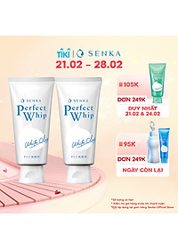 Combo 2 Sữa Rửa Mặt Tạo Bọt Chiết Xuất Đất Sét Trắng Senka Perfect White Clay 120g x 2