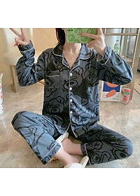Bộ Pijama Nữ MỚI 2021 Bộ Đồ Ngủ Bộ Mặc Nhà Pijama Quần Dài Tay Dài Thu Đông Chất Mềm Mịn Mặc Thoải Mái Họa Tiết Cute