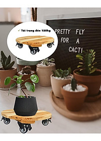 Đế Kê Chậu Cây Có Bánh Xe ANKAN, R30cm Làm Giá Đỡ Kệ Hoa Cây Cảnh, Màu Vàng Nắng, Chịu Tải 150Kg