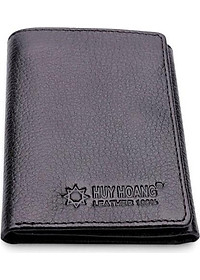 Túi unisex da bò Huy Hoàng 3 gấp loại nhỏ nhiều màu sắc HT3136-37-38