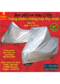 Bạt trùm xe máy tráng nhôm loại siêu dày chất lượng cao, chống mưa chống nắng xe máy, có túi đựng bạt trùm chính hãng D Danido