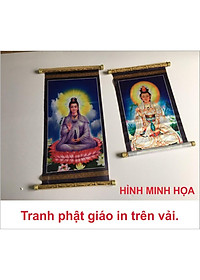 Tranh Phật giáo, Phật A Di Đà, Quan Âm, tam thánh, adida bằng vải trang trí phòng thờ