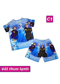 Đồ bộ bé gái hình ELSA từ 9-47kg - đồ bé gái vải thun lạnh - Giặt không vỡ hình -Kiến Lửa