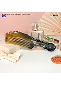  Lược Sừng Vân Nưa Chuôi Cuốn (Size: XL-20cm) Họa Tiết Uốn Lượn Sắc Sảo, Chăm sóc tóc - COH160