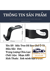 Móc Treo Đồ Chữ S Gắn Sau Ghế Ô Tô Xe Hơi, Nhựa ABS Cao Cấp An Toàn, Tiện Lợi, Hàng Dày Loại 1 - Hàng Nhập Khẩu