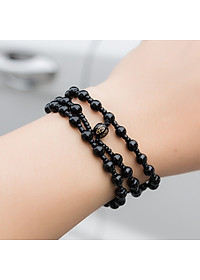 Vòng chuỗi hạt đeo tay phong thủy đá Obsidian phát lộc dành cho nam nữ