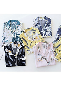 Đồ Bộ Nữ Dài Tay, Pijama Mặc Nhà Cho Nữ Bigsize Azuno BN2111 Chất Liệu Cotton Lụa Có Thể Mặc Mùa Hè