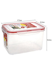 Combo 4 hộp nhựa chữ nhật bảo quản thực phẩm Inomata (Full size) - Có khóa nắp 4 chiều