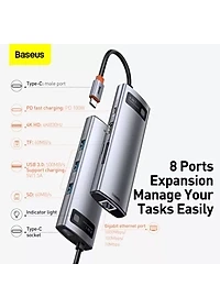 Hub chuyển đổi đa năng Baseus Type-C - HDMI, USB, RJ45, SD, TF,... dành cho Macbook, Notebook, Laptop,... - phân phối chính hãng tại Baseus Việt Nam
