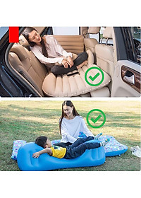Đệm giường hơi xe ô tô loại tốt - đệm hơi ghế sau ô tô vải nhung dùng cho ô tô bán tải ô tô 5 chỗ, ô tô 7 chỗ