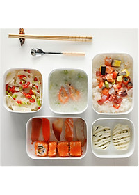 Bộ 09 hộp thực phẩm có nắp đậy an toàn White Pack hàng Made in Japan