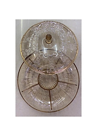 Khay đựng mứt tết  bằng nhựa trong Acrylic màu vàng