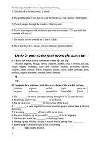 Bài Tập Tiếng Anh 11 Có Đáp Án - KV 	