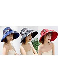 Mũ Đi Biển Gấp Gọn Họa Tiết Ca Rô MU010 MayHomes Chất Liệu Bền Đẹp, Kiểu Dáng Thời Trang