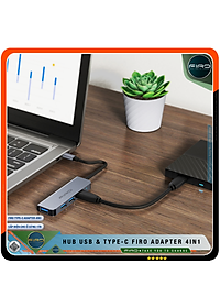 Hub USB 3.0 FIRO Và Hub Type C FIRO - Bộ Chia Cổng USB FIRO - HUB Chuyển Đổi Dành Cho Laptop, PC - Hỗ Trợ Sạc Pin, Kết Nối Đa Năng Ổ Cứng , Bàn Phím, Chuột, Máy In, Thiết Bị Ổ Chia USB - FIRO Type C Adapter 4in1 - Hàng Chính Hãng