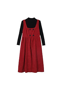 Sét Yếm Bầu Công Sở Dự Tiệc Cao Cấp Azuno AZ1012 Chất Liệu Nhung Ép (Kèm Áo Len)