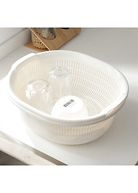 Thau nhựa trắng đựng đồ, rửa rau củ 5,3L - Hàng nội địa Nhật