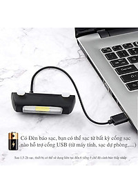 Đèn đuôi xe đạp xanh đỏ cảnh sát COB 120lumens chống nước IPX4 sạc điện FGY306 Mai Lee