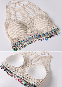 Bộ bơi 3 chi tiết len ren, bikini len cùng áo choàng ren quyến rũ, hàng cao cấp | KT099