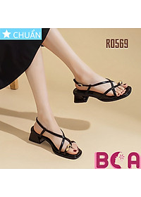 Giày sandal nữ đế thấp 3p RO569 ROSATA tại BCASHOP kết hợp kiểu xỏ ngón có điểm nhấn tại ngón cái độc đáo và thời trang