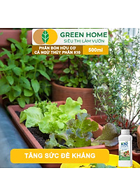 Phân Đạm Cá Hữu Cơ Sinh Học GreenHome, Dịch Cá Biển Thủy Phân K10, Chai 500ml, Hàm Lượng Dinh Dưỡng Cao, Thế Hệ Mới, Công Nghệ Nhật Bản