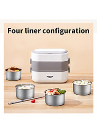 Hộp Cơm Cắm Điện Hâm Nóng Besti 2 Tầng 4 Khay Inox Cao Cấp Không Gỉ, Hộp Cơm Cắm Điện Văn Phòng Sang Trọng Đa Năng, Tiện Lợi Dễ Sử Dụng - Hàng Chính Hãng 