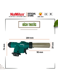 Đèn Khò Gas Cao Cấp NaMilux│Có Nút Vặn Điều Chỉnh Được Nhiệt Độ Và Ngọn Lửa Nơi Đầu Khò│Công Suất 1,850W│Hàng Chính Hãng