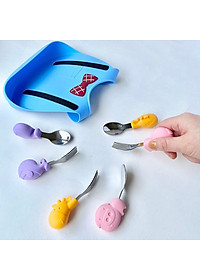Bộ thìa nĩa tập ăn cho bé Palm Grasp Marcus & Marcus, từ 18 tháng