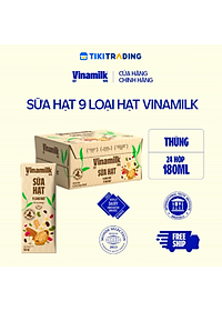 Thùng 24 hộp Sữa hạt 9 loại hạt Vinamilk ít đường - hộp 180ml