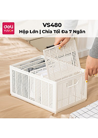 Hộp Nhựa Chia Ngăn DELI Có Thể Tháo Rời Xếp Chồng -Khay Nhựa Chia Ngăn Đựng Quần Áo Đồ