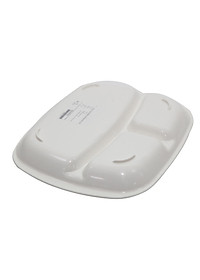 Set 02 Đĩa ăn chia 3 ngăn cho bé màu trắng - Hàng nội địa Nhật