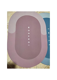 Thảm lau chân Silicon Hình Elip lót cửa chùi chân, siêu thấm hút, chống trượt cho phòng tắm (60x40cm)