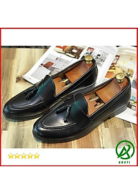 Giày Lười Nam Chuông Da Nhám Sang Trọng Khâu Đế Chắc Chắn M573