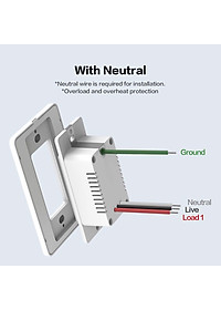 Công tắc chữ nhật gắn tường thông minh Aqara Smart Wall Switch chuẩn Mỹ - Không Dây Nguội