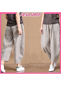 Quần ống rộng, chất liệu Linen, quần kiểu nữ form rộng rãi, thoải mái NeSa Shop QKH.39
