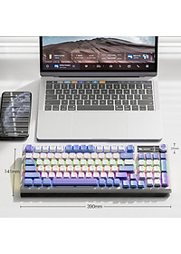 Bàn Phím Cơ Gaming không dây MK95 Bluetooth + USB + Cáp Pin sạc TypeC Hotswap cho máy tính laptop điện thoại hàng nhập khẩu