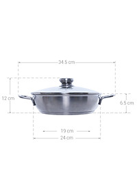 Nồi lẩu xào Fivestar 24cm nắp kính tặng 2 vá canh