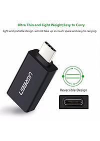 Ugreen UG20808US173TK Màu Đen Đầu chuyển đổi TYPE C sang USB 3.0 vỏ nhựa ABS - HÀNG CHÍNH HÃNG