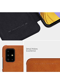 Bao da dành cho Samsung Galaxy A51 hiệu Nillkin Qin (Chất liệu da thật, có ngăn đựng thẻ, mặt da siêu mềm mịn) - Hàng chính hãng