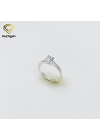 Nhẫn bạc 925 Huệ Ngân - Mặt trơn đá 5li RS104