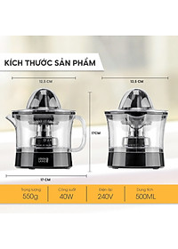 Máy vắt cam mini Lebenlang LBL3383 công suất 40W, dung tích 500ml, bảo hành 2 năm - hàng chính hãng