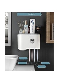 Giá treo  hộp đựng bàn chải kem đánh răng nhà tắm , Bộ nhả kem tự động 1 cốc - Hàng Chính Hãng - Tặng kèm sticker