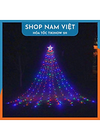 Đèn Sao Thả 9 Dây Năng Lượng Mặt Trời Trang Trí Giáng Sinh, Năm Mới