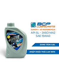 Nhớt Xe Số BCP Super 1 SAE 15W40, API SL, JASO MA (0.8L)