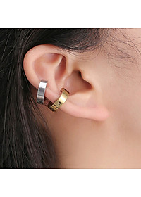 Bộ 2 bông tai Titan kẹp vành không cần bấm lỗ xỏ lỗ