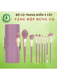 Bộ Cọ Trang Điểm 9 Cây AW01 Cao Cấp Lông Siêu mềm mịn, Bám Phấn hiệu quả, Phù Hợp  Mọi Loại Da, Không Gây Khó Chịu Cho Người Dùng, Có Túi Hộp Da Nhỏ Gọn, Tiện Dụng Đầy Đủ  Cọ với Chức Năng Makeup Hiệu Quả, Cầm Thoải Mái, Dễ Sử Dụng.