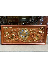 TRANH ĐỒNG HỒ TREO TƯỜNG KHẮC CHỮ CHA MẸ BẰNG GỖ GÕ ĐỎ KT 41×97×4CM