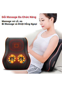 Gối Massage Hồng Ngoại Rulax 01 Cổ Vai Gáy Tựa Lưng Đa Năng - Link Mua